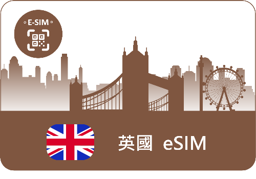 eSIM-歐樂卡-英國上網(流量任選)-英國旅遊極省價-可追加天數與流量 (E)